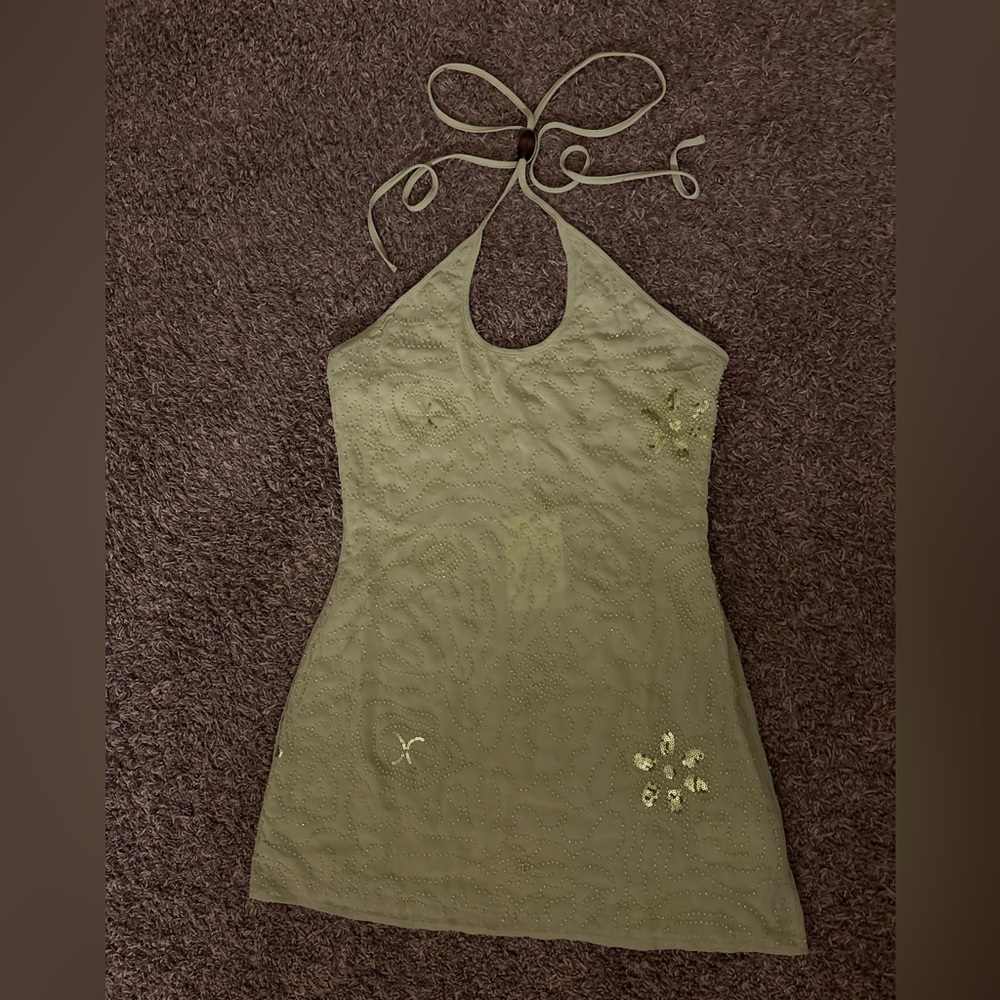 Peppermayo Green Halter Mini Dress - Picture 2 of 2